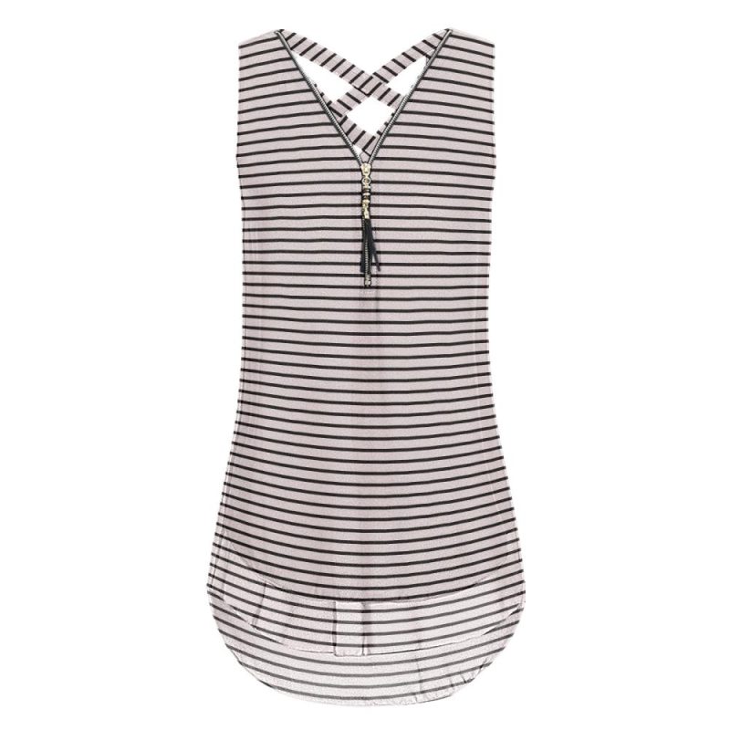 Polos & Shirts | Vista Stripe Shirley Sleeveless Polo  –  Womens Polos & Shirts Polos & Shirts